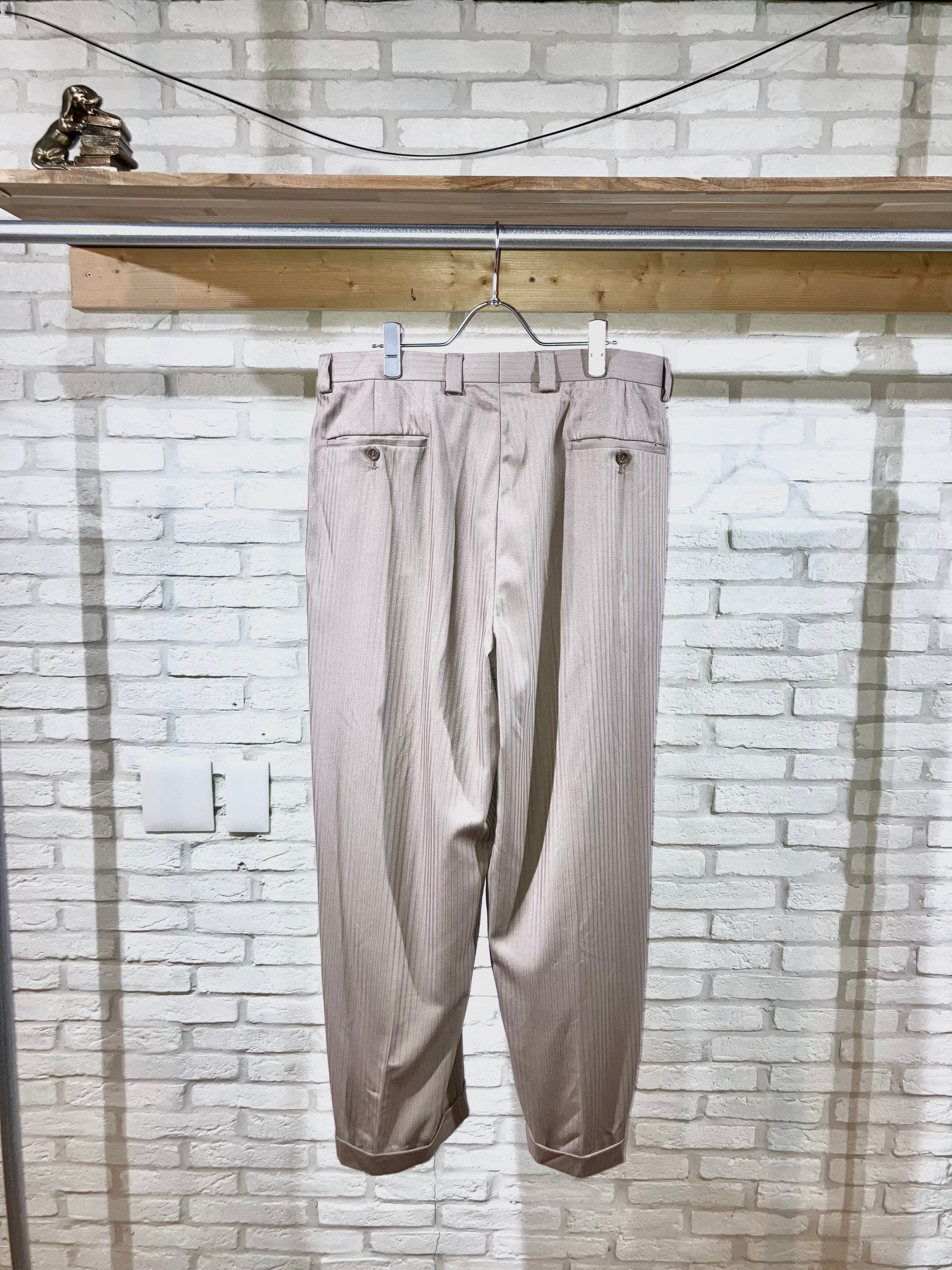 パンツ 00s OLD GAP stripe wool wide slacks 00s Stripe Wide Slacks – BUSINESS AS USUAL