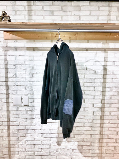 "RUSSELL" Old Oversized Distressed Zip Hoodie