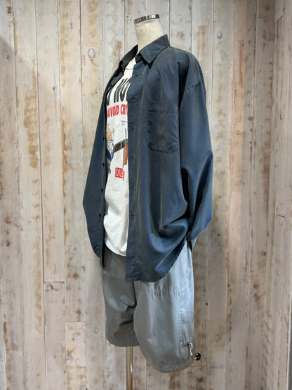 Smoke Blue Drape Shirt