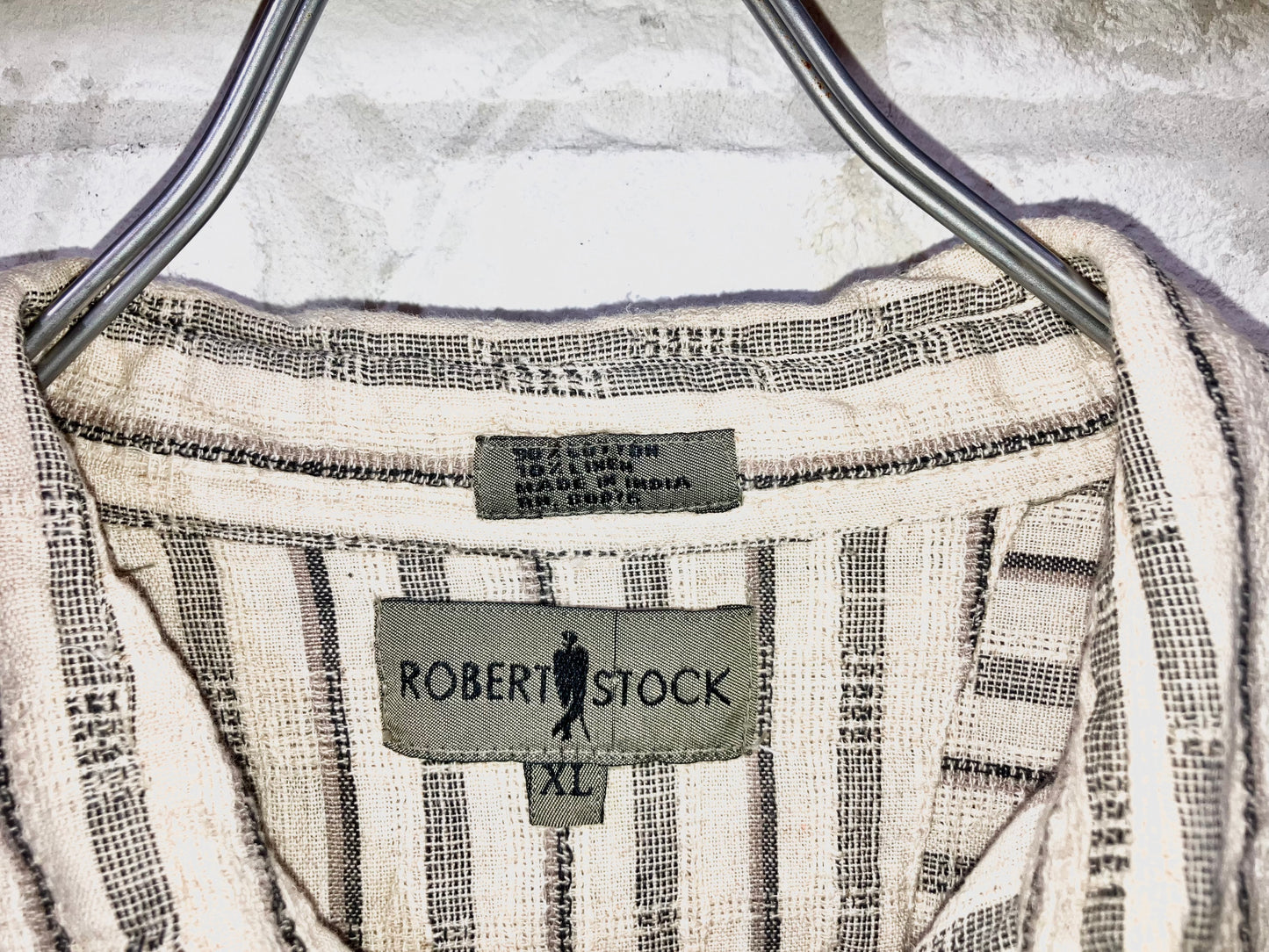 "ROBERT STOCK" Old Linen Stripe Shirt