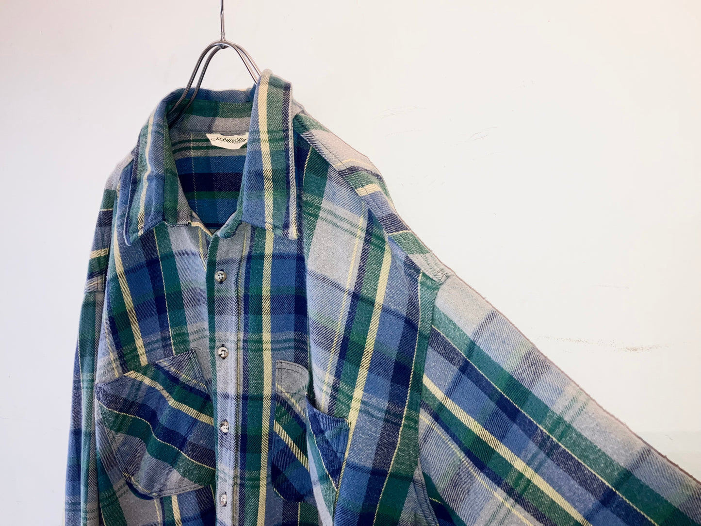 "ST JOHN'S BAY" Old Oversized Heavy Flannel Check Shirt