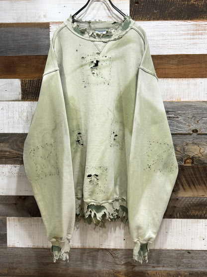 Vintage Matcha Latte Destroyed Sweatshirt