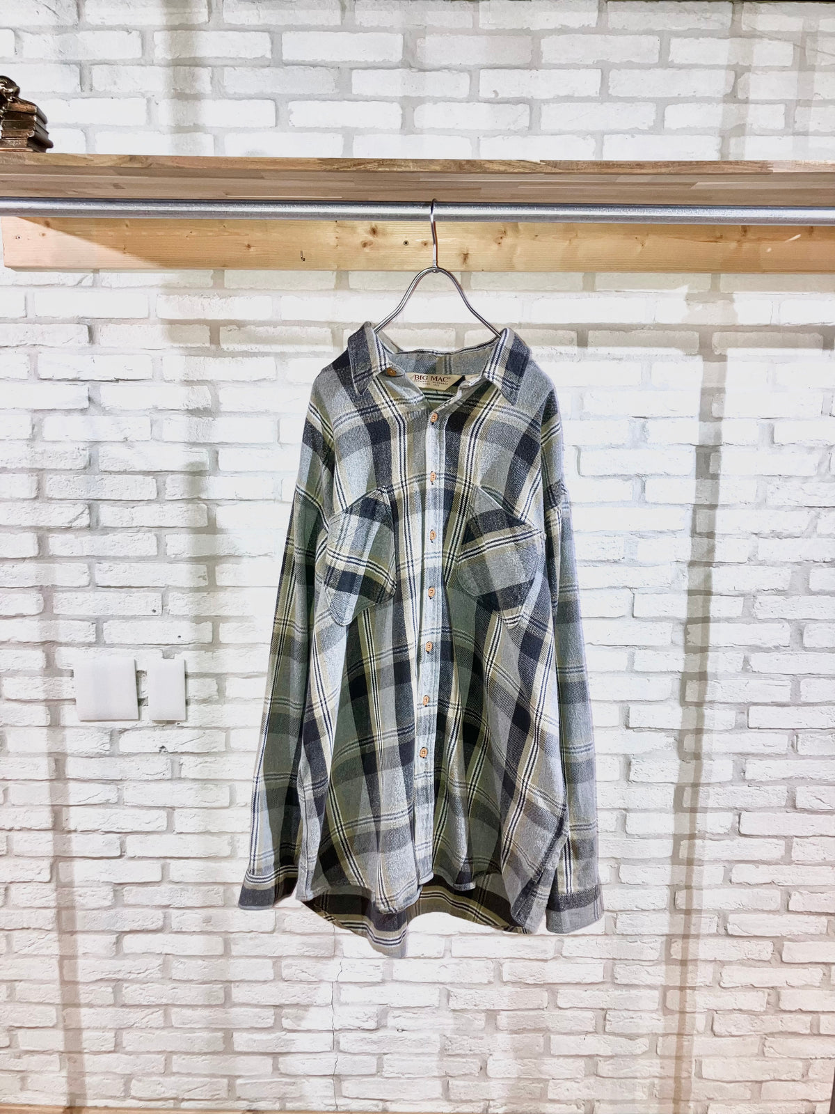 "BIG MAC" Old Oversized Heavy Flannel Check Shirt