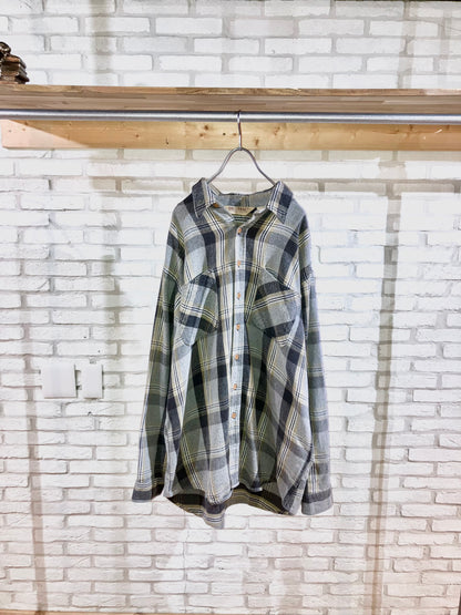 "BIG MAC" Old Oversized Heavy Flannel Check Shirt