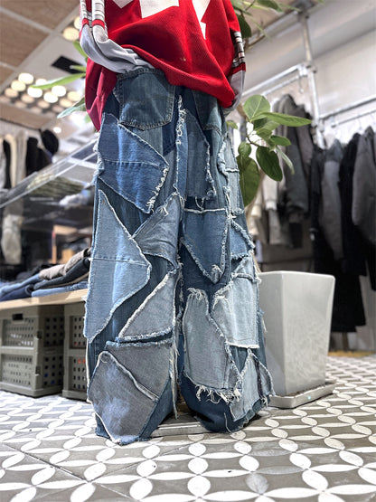 Remake baggy denim pants