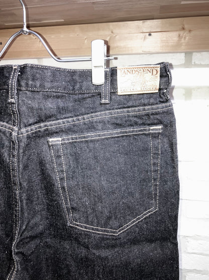 "LANDS'END" 90〜00s Yarn Dye BLK Denim Pants "NOS' Special Piece!!!"