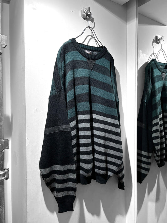 Mulch border leather patch sweater