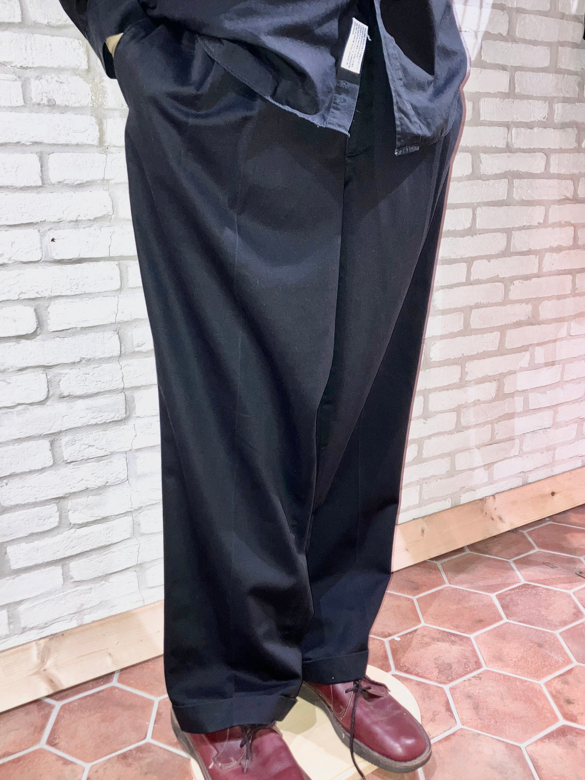 "SAVANE" Old Wide Cotton Slacks
