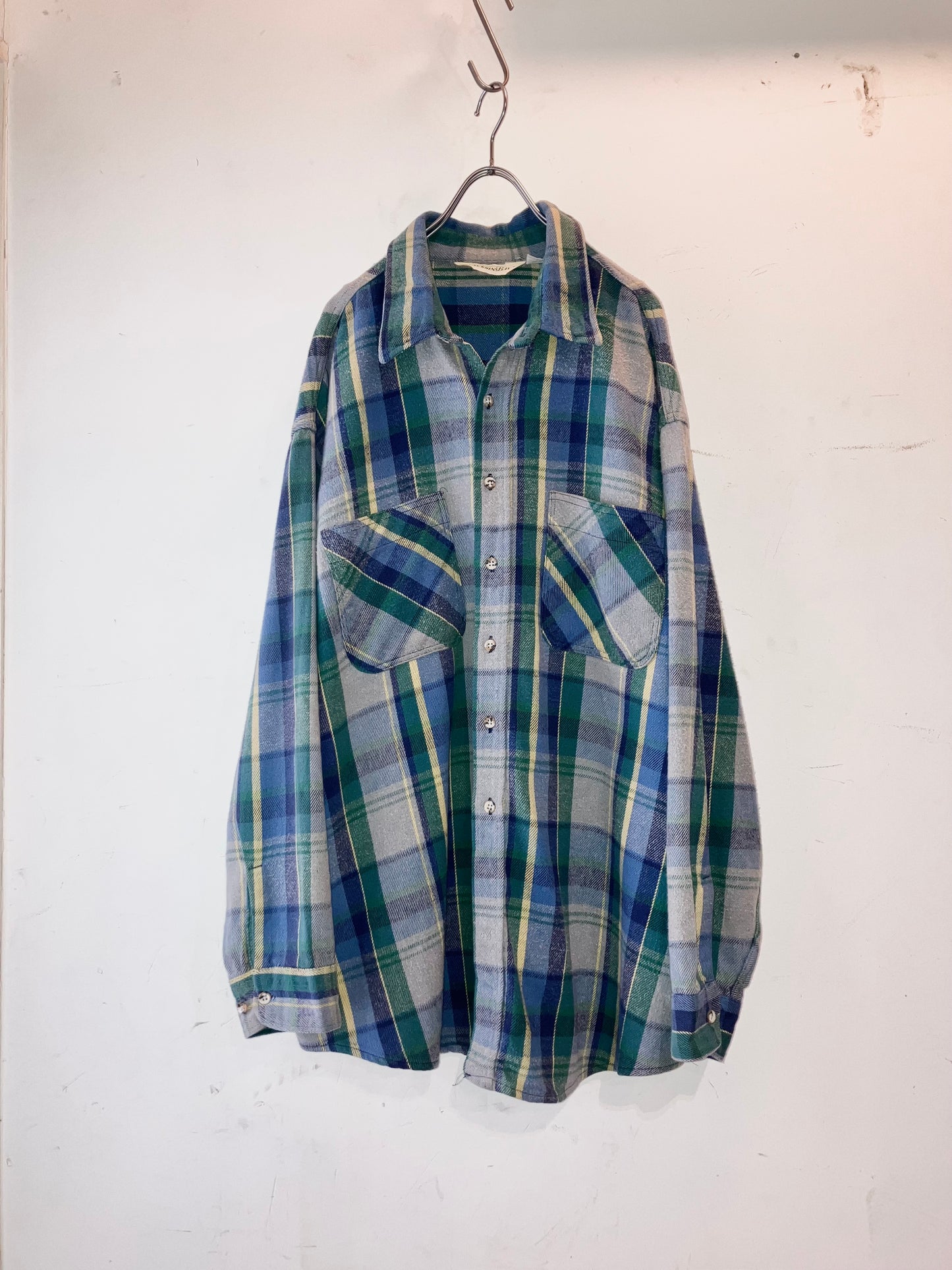 "ST JOHN'S BAY" Old Oversized Heavy Flannel Check Shirt