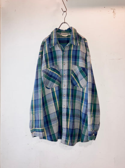 "ST JOHN'S BAY" Old Oversized Heavy Flannel Check Shirt