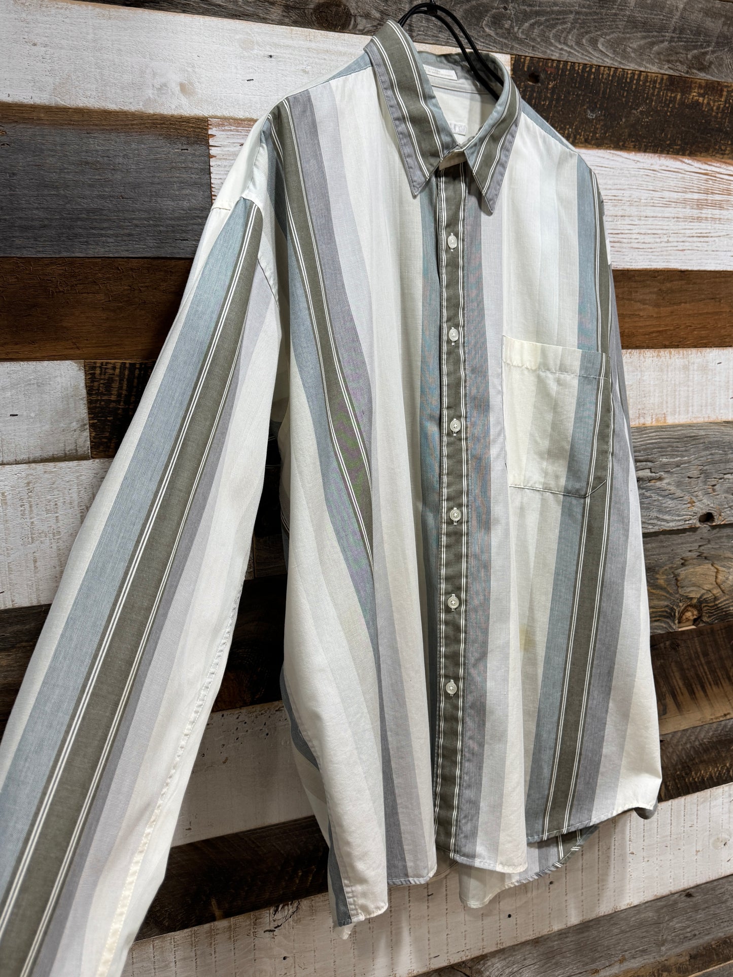 Old Perry Ellis Striped Cotton Shirt