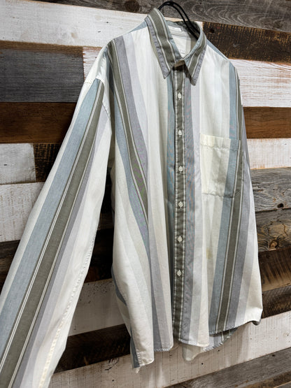 Old Perry Ellis Striped Cotton Shirt