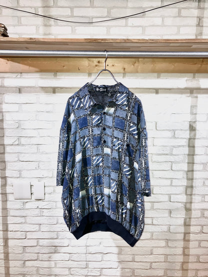 Old Oversized Design Pollover Rayon Shirt