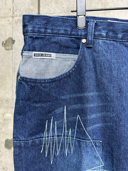 Noiz Jeans Patchwork Design Denim Pants