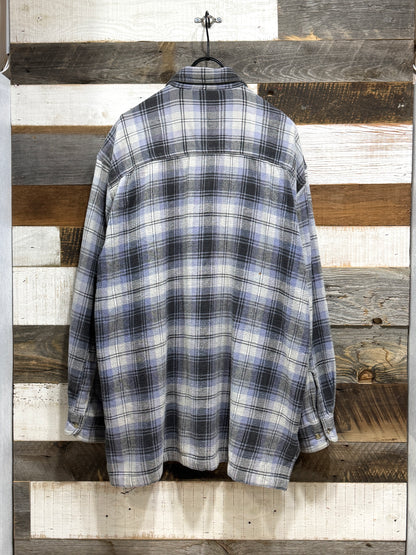 90s Zip-up Plaid Flannel Shirt