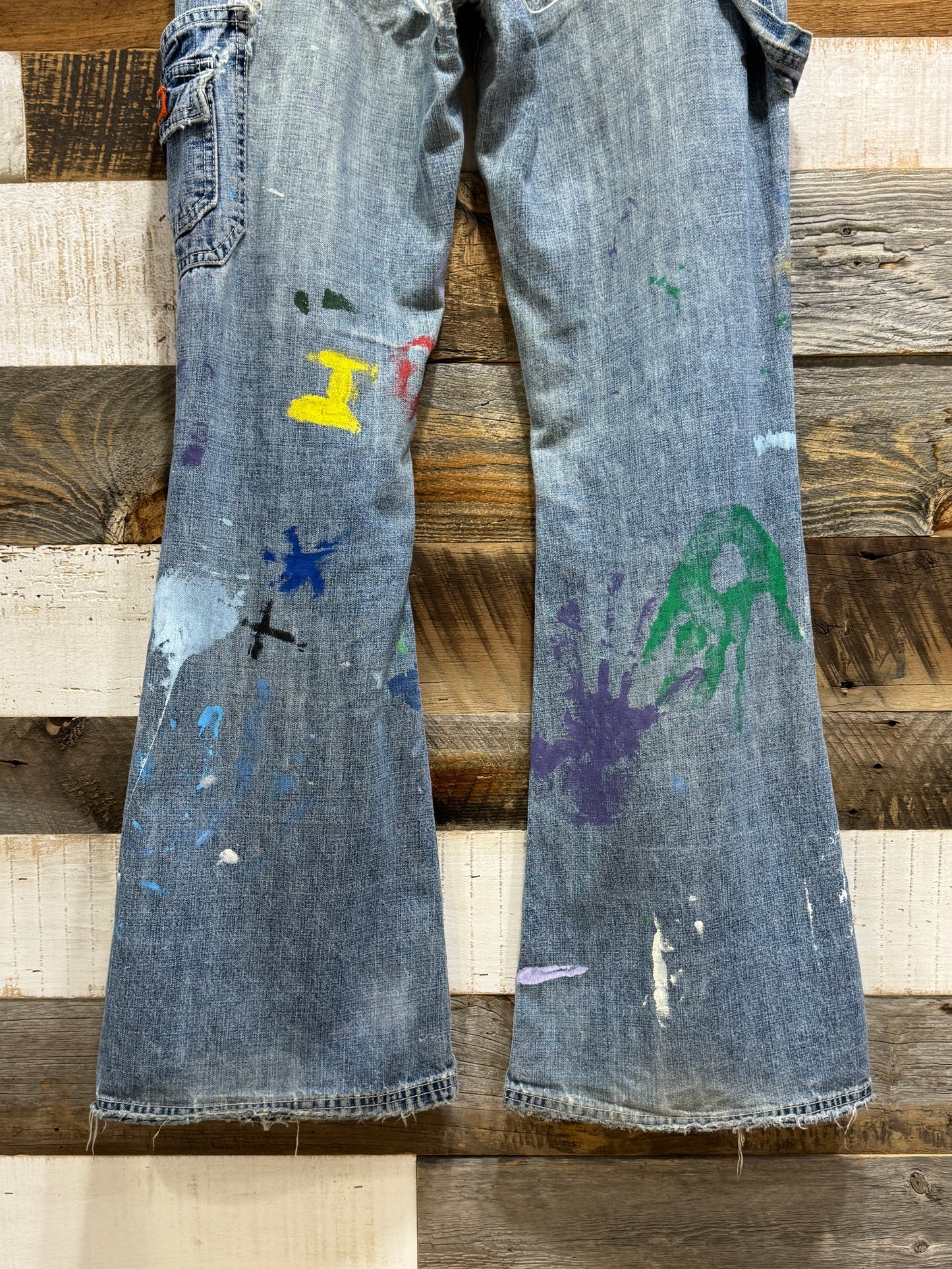 Rare Jordache Vintage Painted Flare Denim  Pants