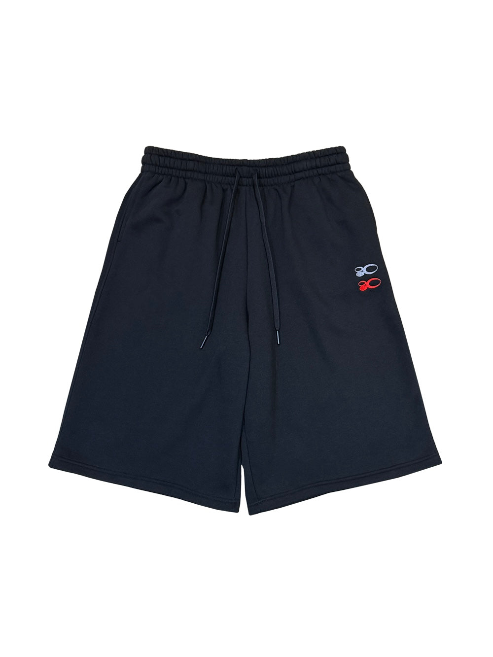 DOUBLE LOGO SWEAT HALF PANTS (BLACK)