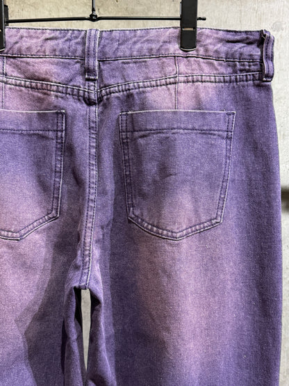 Purple Wide Straight Denim Pants