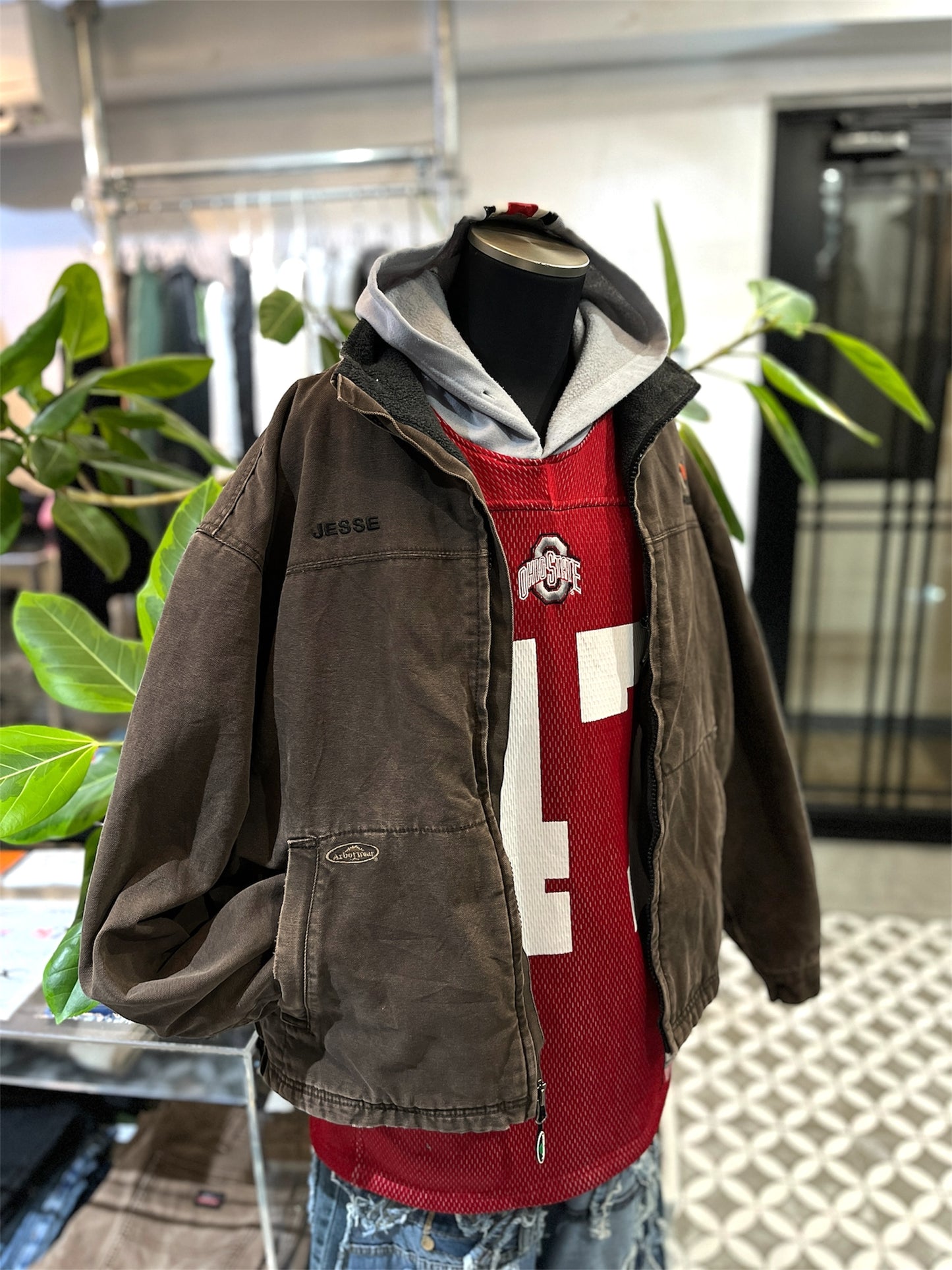 Washed duck work jacket