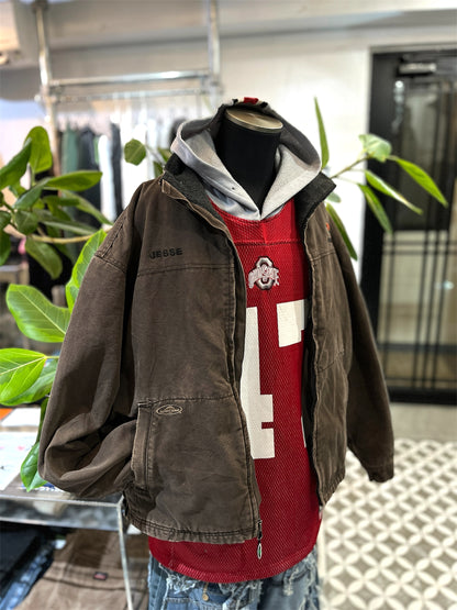 Washed duck work jacket