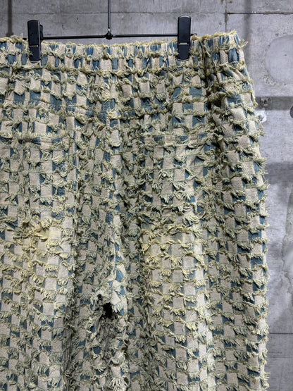 checker board jacquard pants