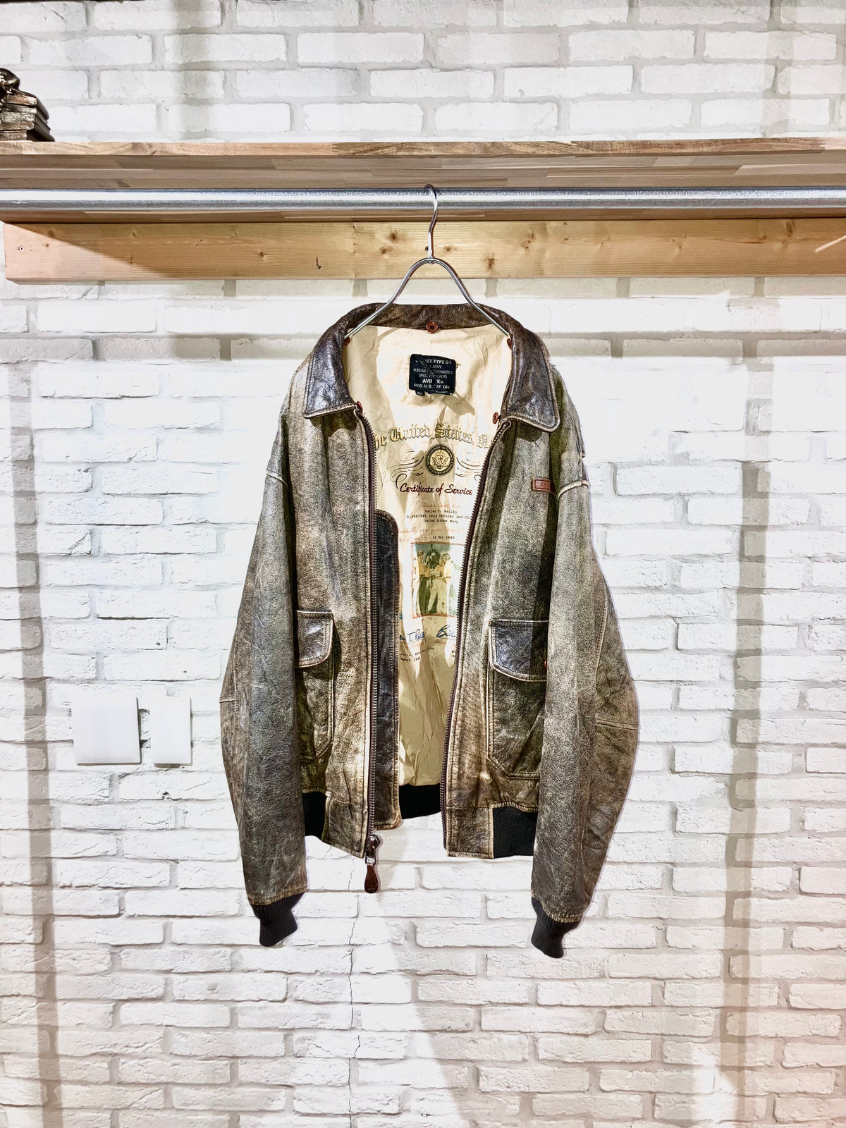 "AVIREX" Old Oversized Leather G-1 JKT