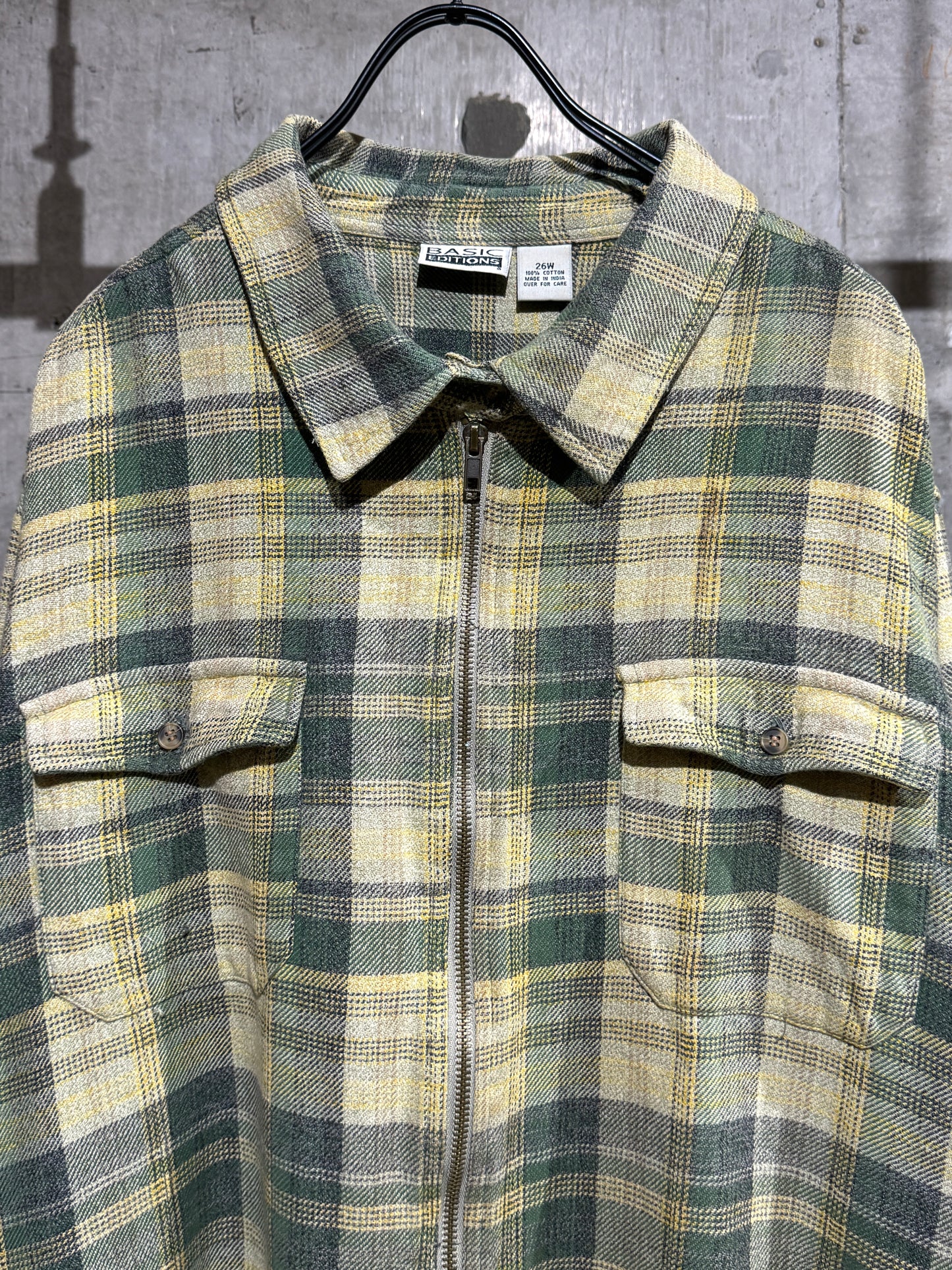 00s Vintage Zip-up Plaid Shirt