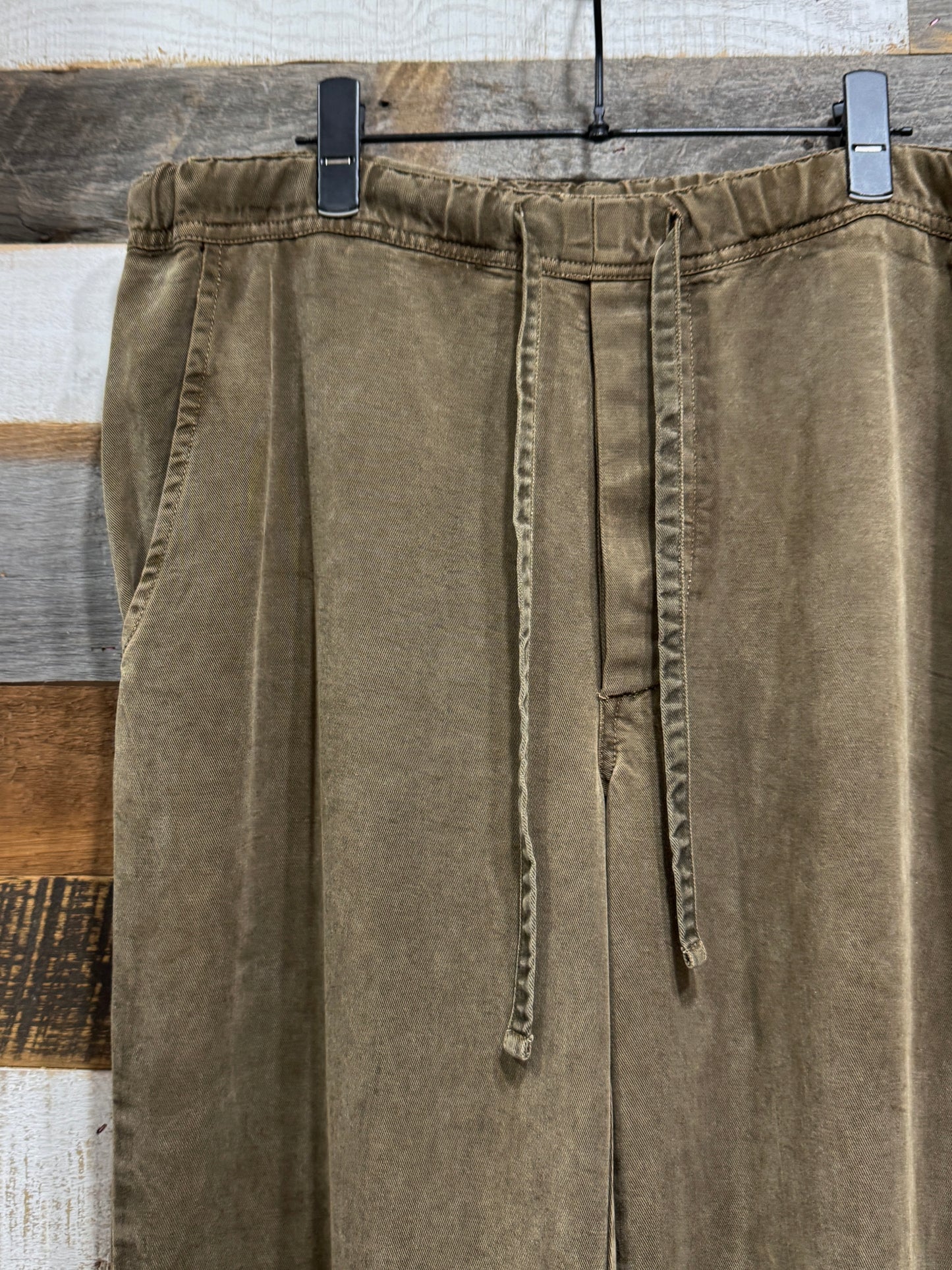 00s Faded Olive Tencel Wide EZ Pants