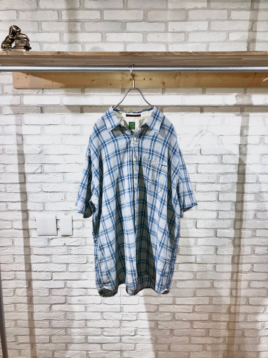 "TIMBERLAND" 00s Check Linen&Cotton Shirt