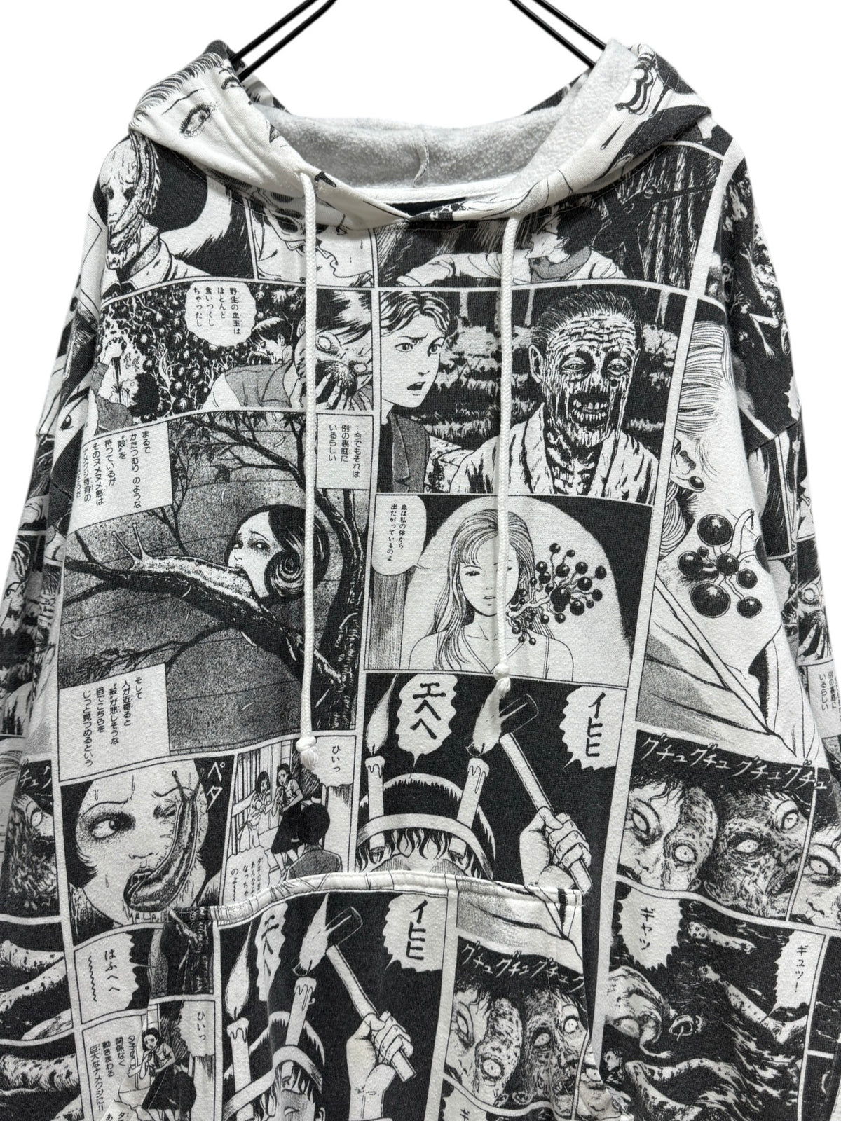 Junji Ito Collection Manga Panel Allover Print Hoodie