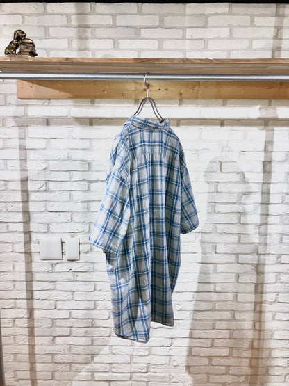 "TIMBERLAND" 00s Check Linen&Cotton Shirt
