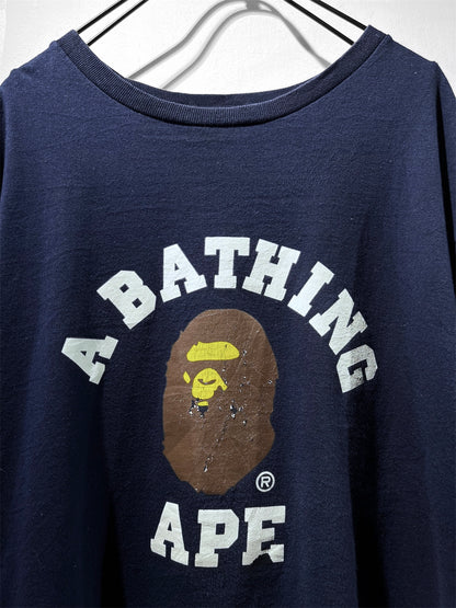 Old A BATHING APE college print Tee