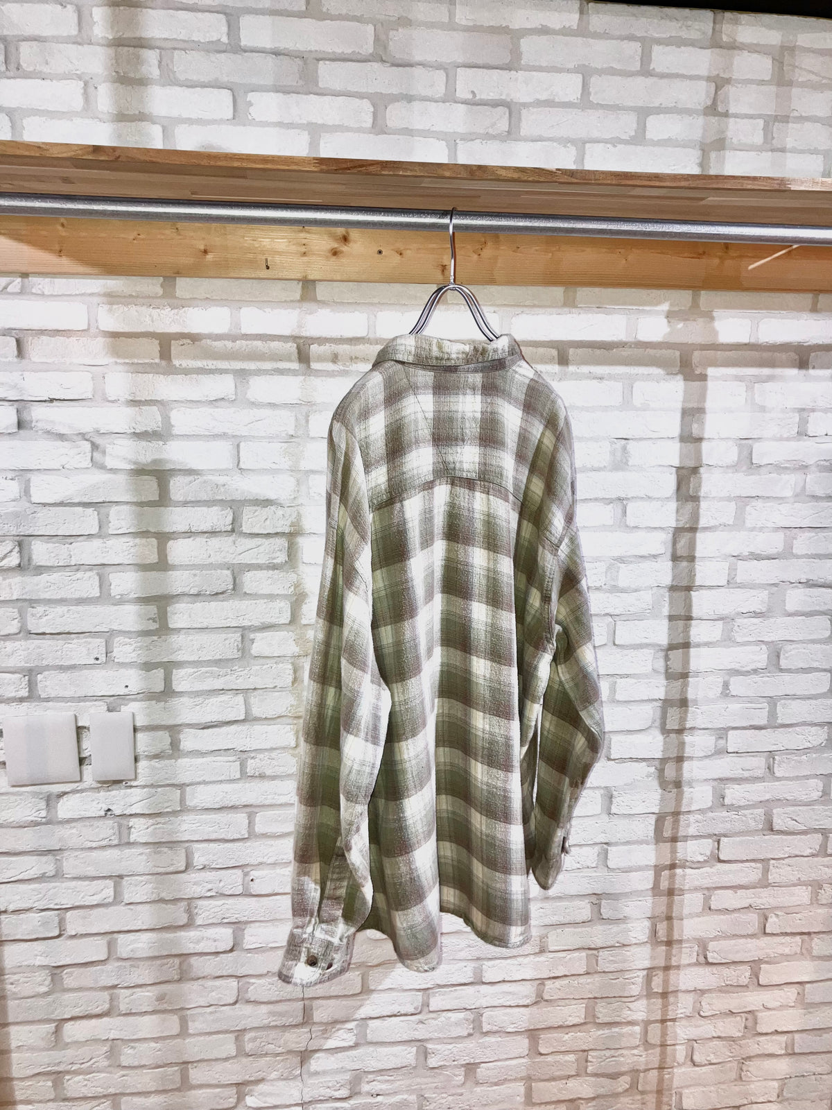 Old Oversized Light Flannel Check Shirt
