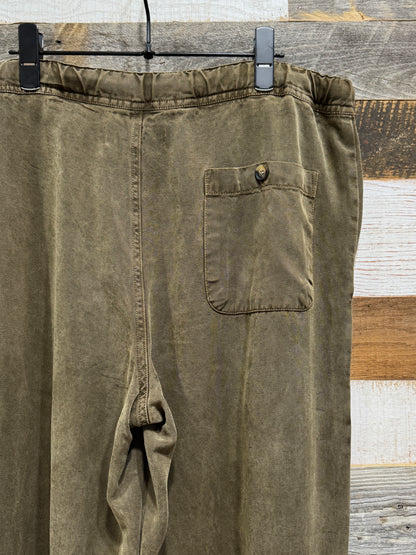 00s Faded Olive Tencel Wide EZ Pants