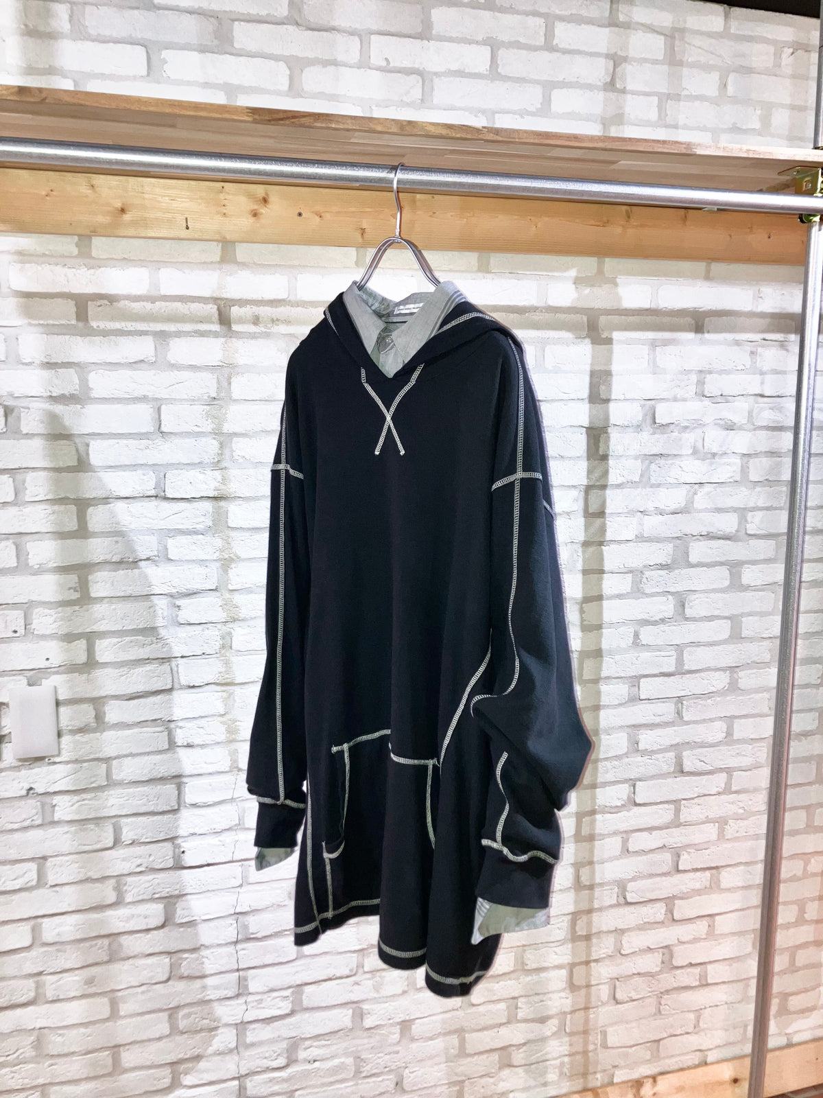 "KING SIZE" 00s Oversized Design Themal Hoodie