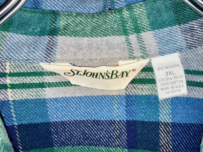 "ST JOHN'S BAY" Old Oversized Heavy Flannel Check Shirt