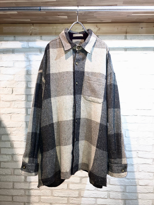 "STRUCTURE" Old Oversized Wool Check
Shirt "High Qualtiy"