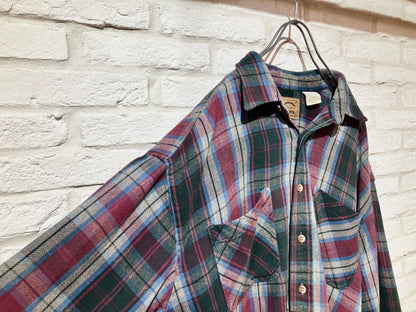"ST JOHN'S BAY" Old Heavy Flannel Check Shirt