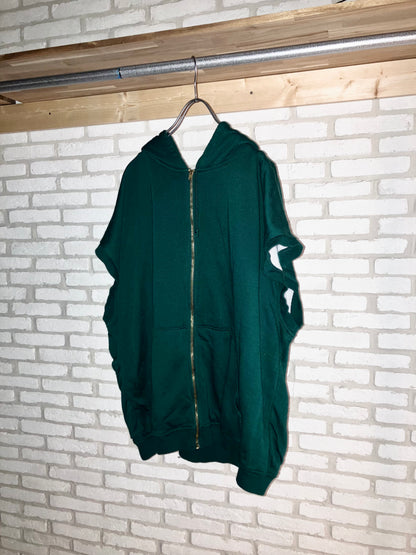 Old Oversized Zip Up Hoodie Vest