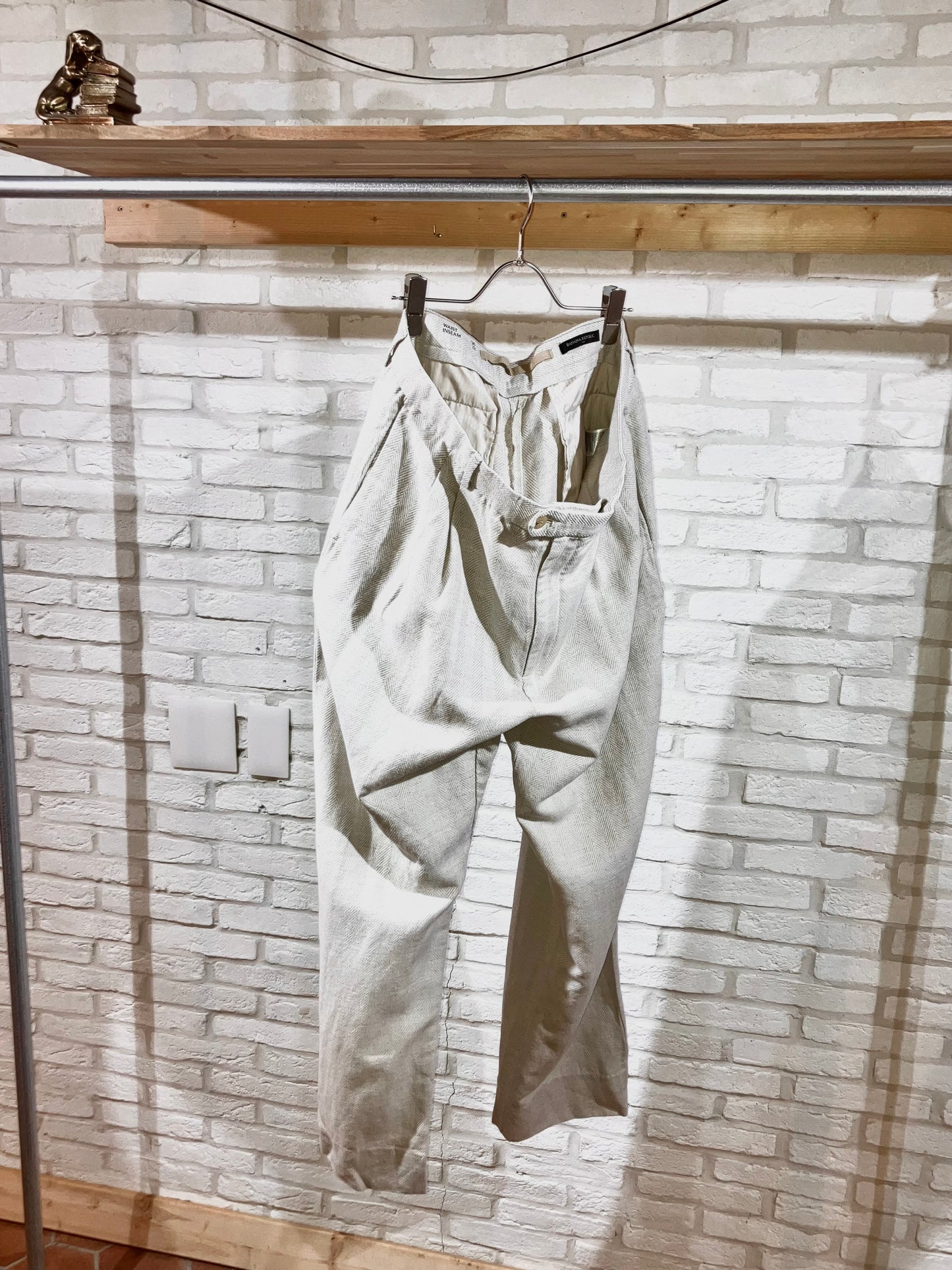 "BANANA REPUBLIC" 10〜20s Cotton&Linen Wide Slacks