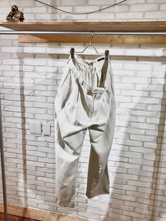 "BANANA REPUBLIC" 10〜20s Cotton&Linen Wide Slacks