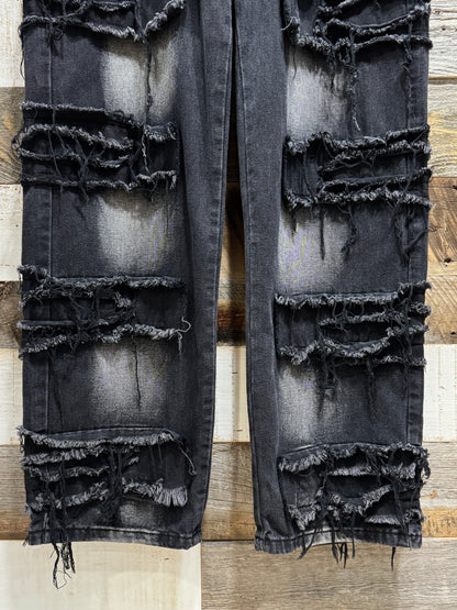 Multi-Layer Ripped Denim Pants