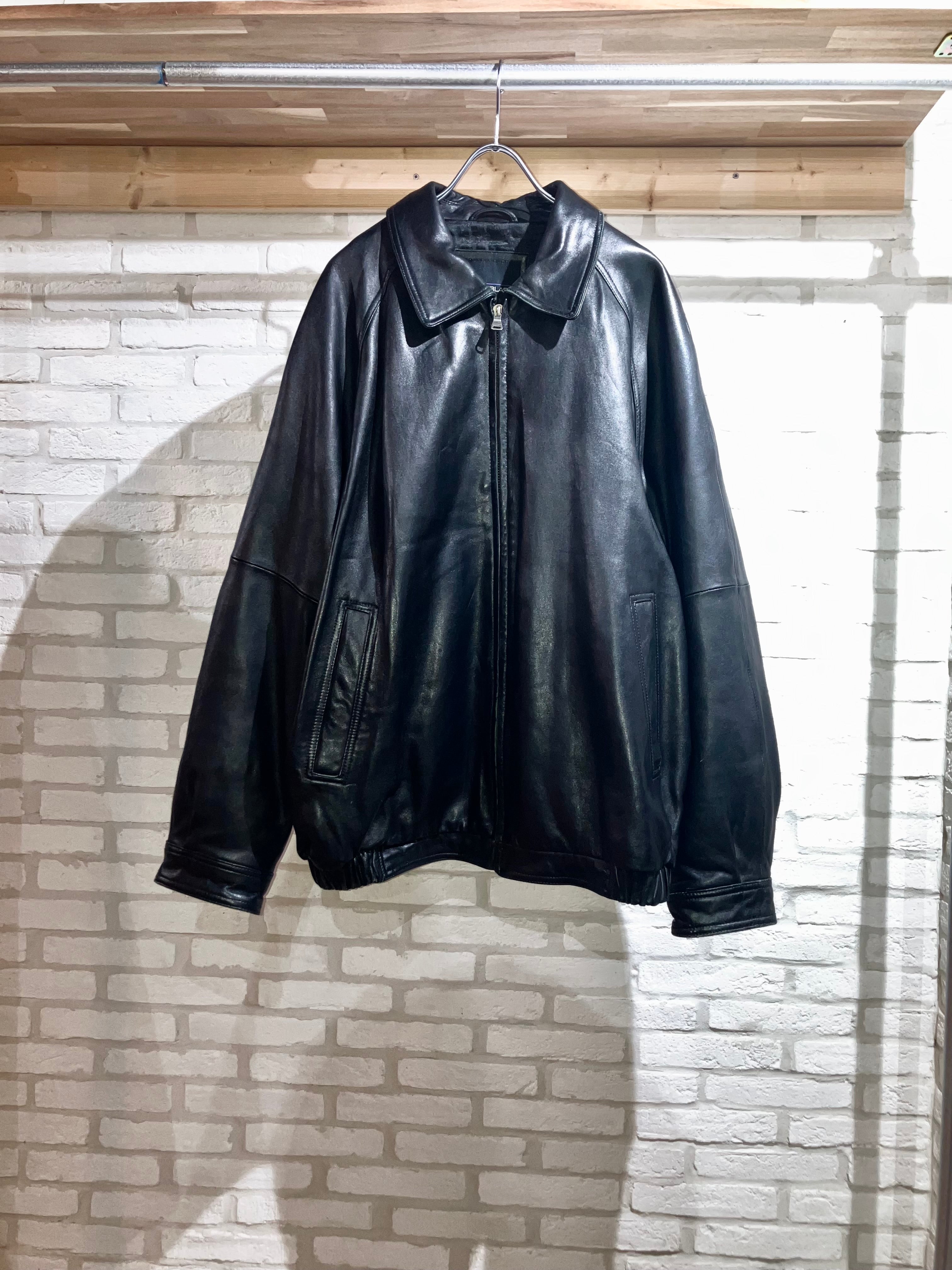 BILLBLASSレザージャケットブラックXLシングルブラック YD2