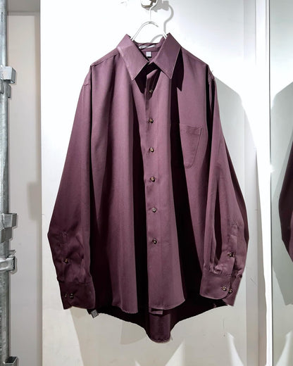 Geoffrey Beene Wine Smooth Fabric Button Up Shirt