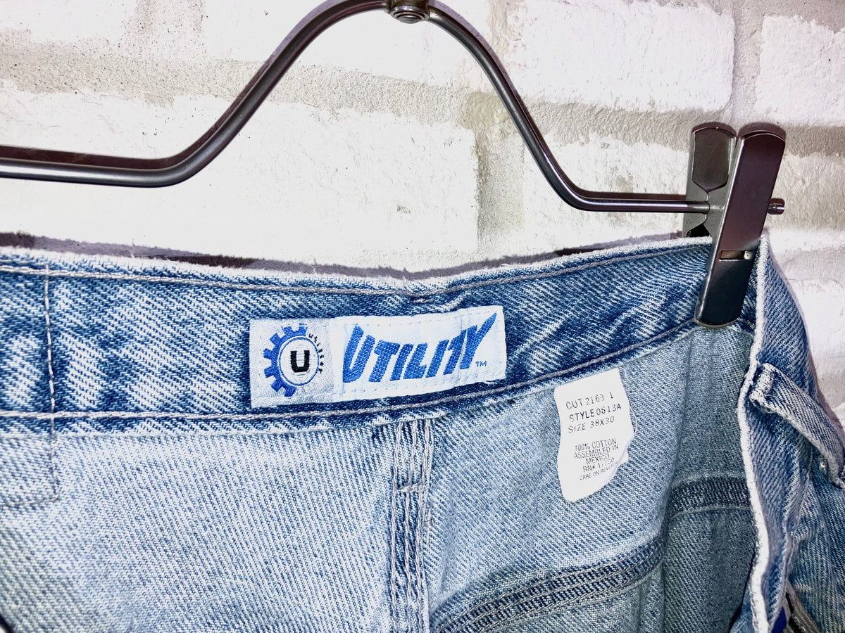 "UTILITY" Old Design Wide Denim Pants