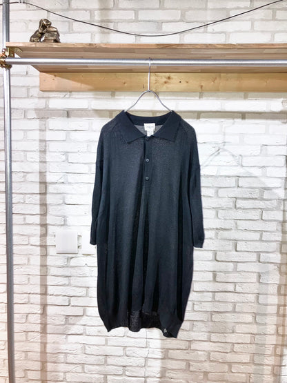 Old Oversized Summer Knit Polo Shirt