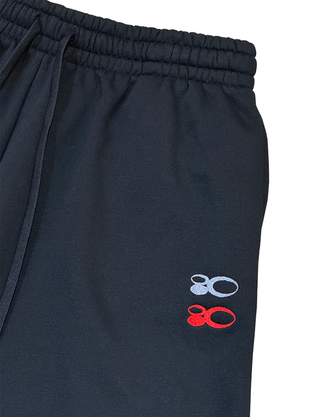 DOUBLE LOGO SWEAT HALF PANTS (BLACK)