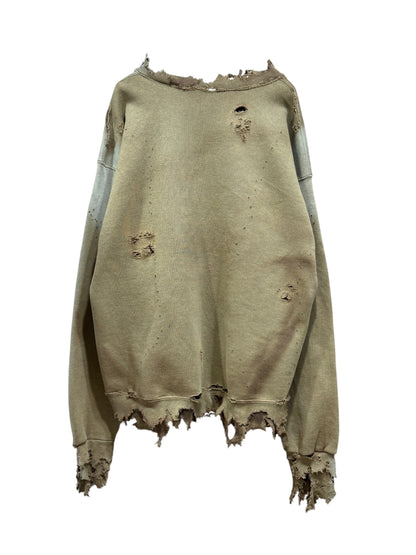 Old Bleach Washed Destroyed Sweatshirt