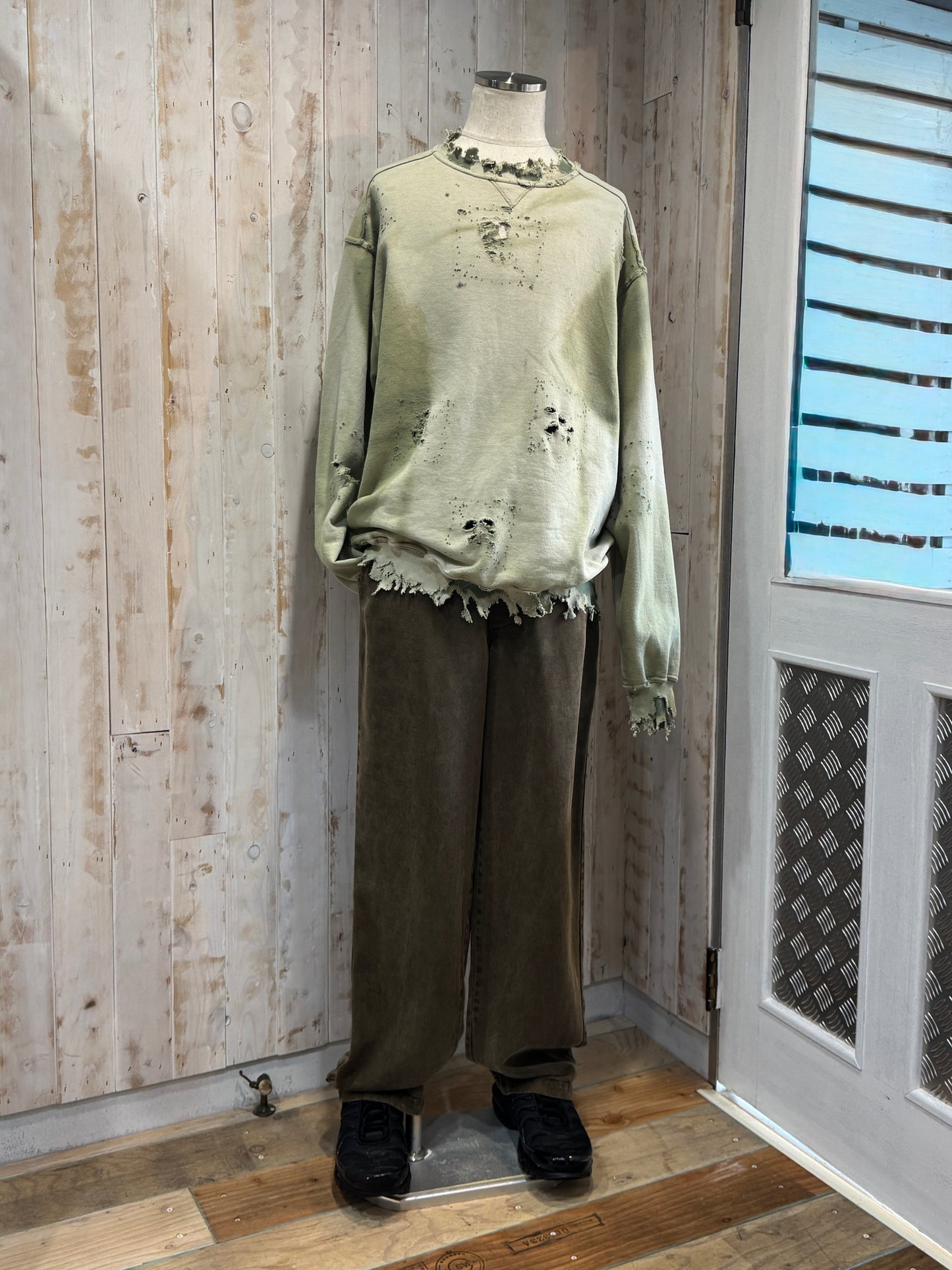 00s Faded Olive Tencel Wide EZ Pants