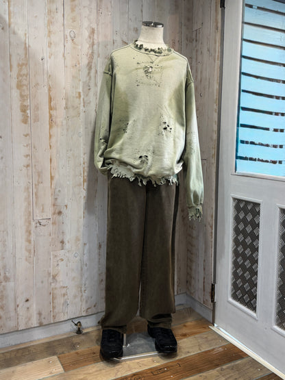 00s Faded Olive Tencel Wide EZ Pants